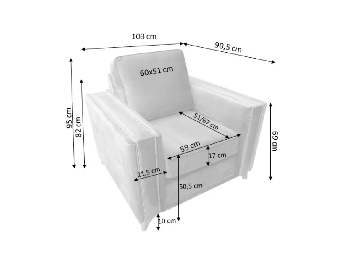 Alaska Armchair Grey - Image 3