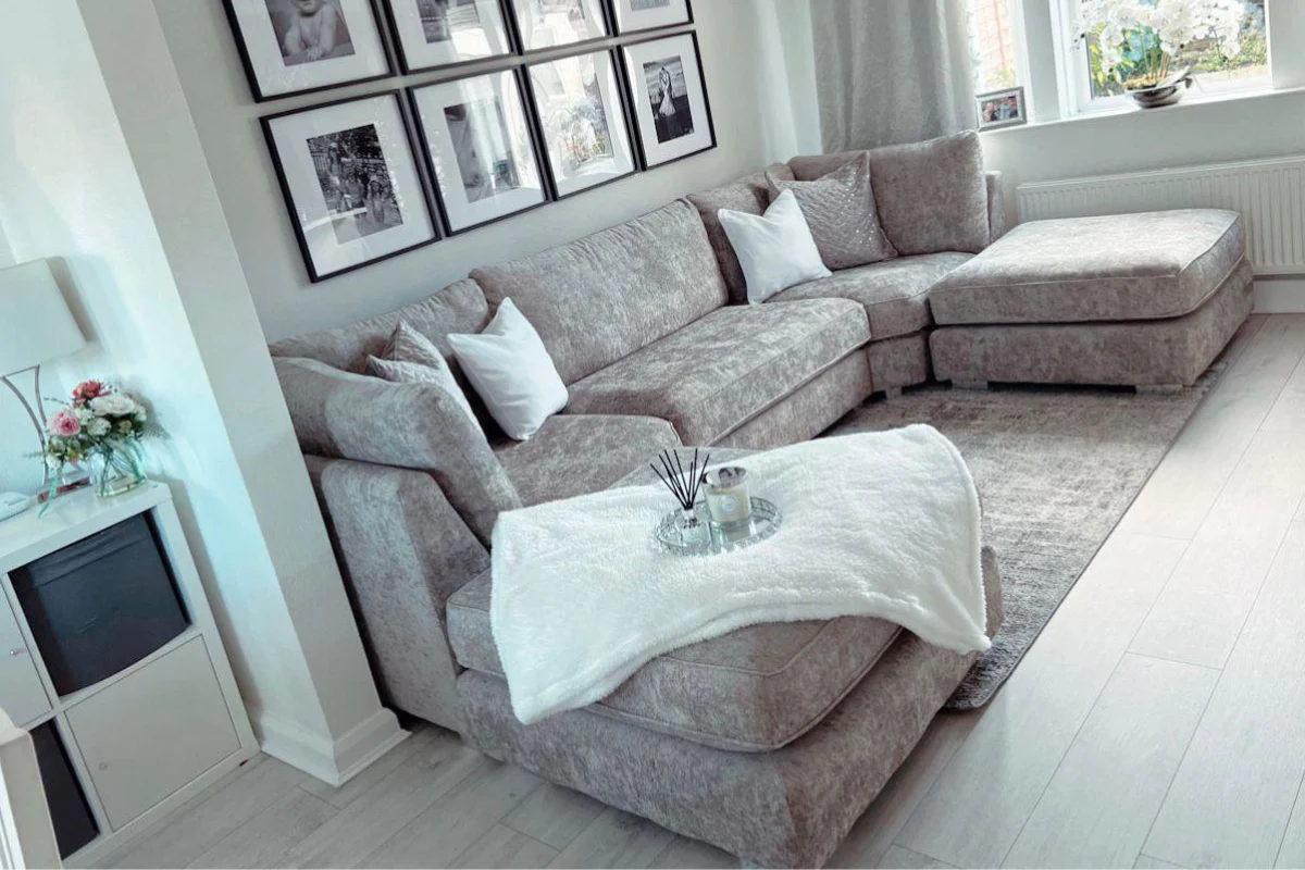 Bishop U-Shaped Sofa Truffle Luxe Chenille - Image 11