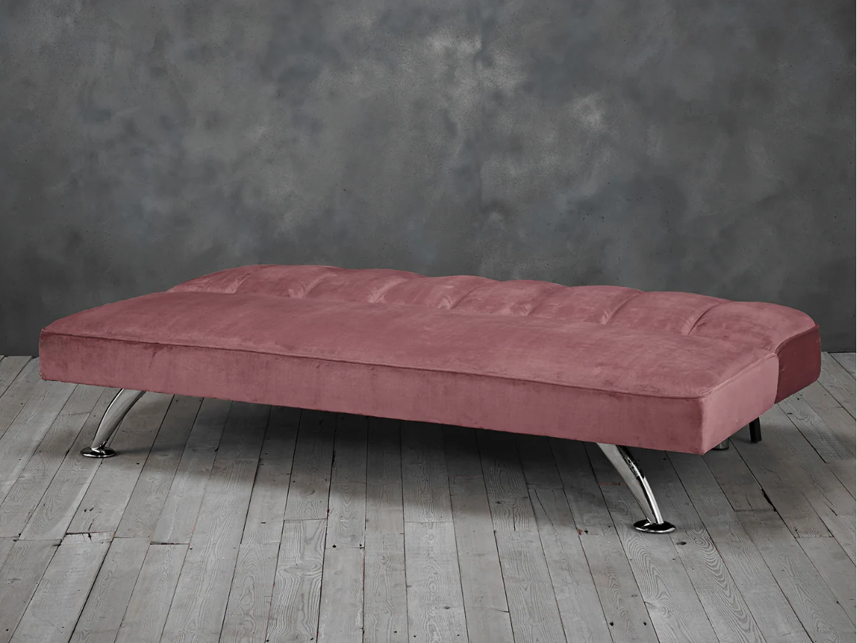 Brighton Sofa Bed Pink Plush Velvet - Image 3