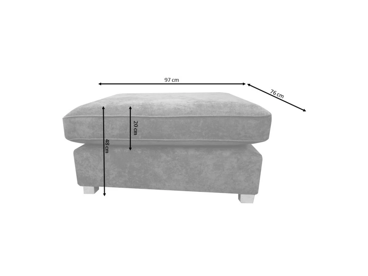 Carnaby Small U Shape Sofa with Footstool Grey - Image 4