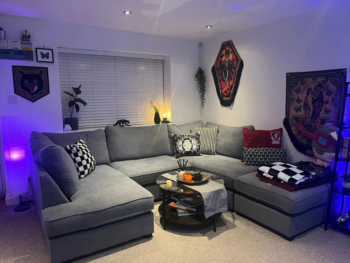 Carnaby Small U Shape Sofa with Footstool Grey - Image 7