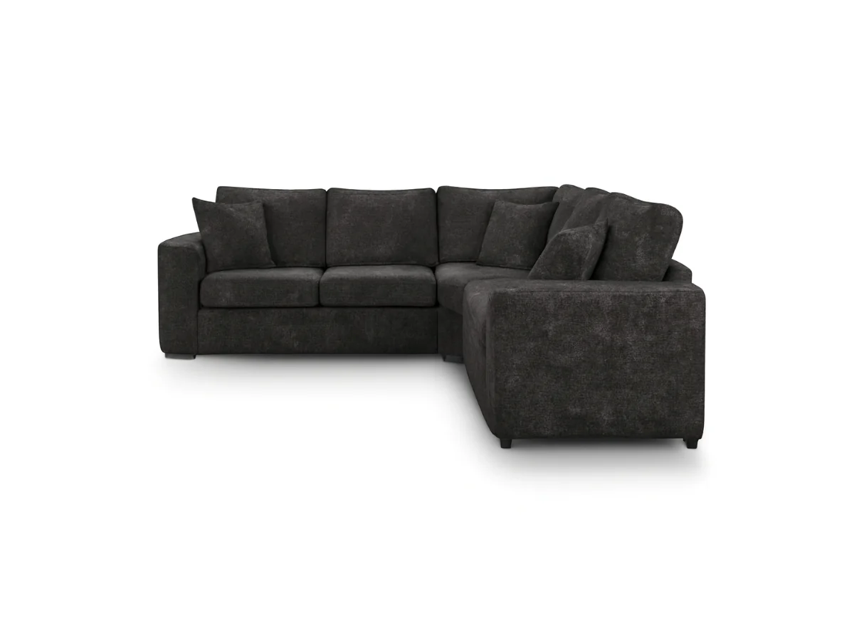 Chestnut Black Corner Sofa Enzo Fabric - Image 3