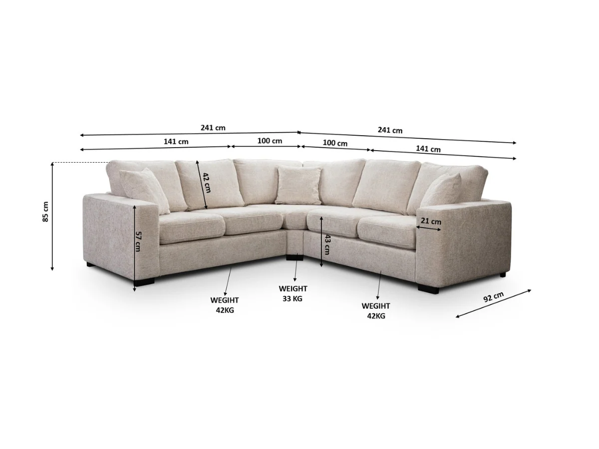 Chestnut Slate Corner Sofa Enzo Fabric - Image 3