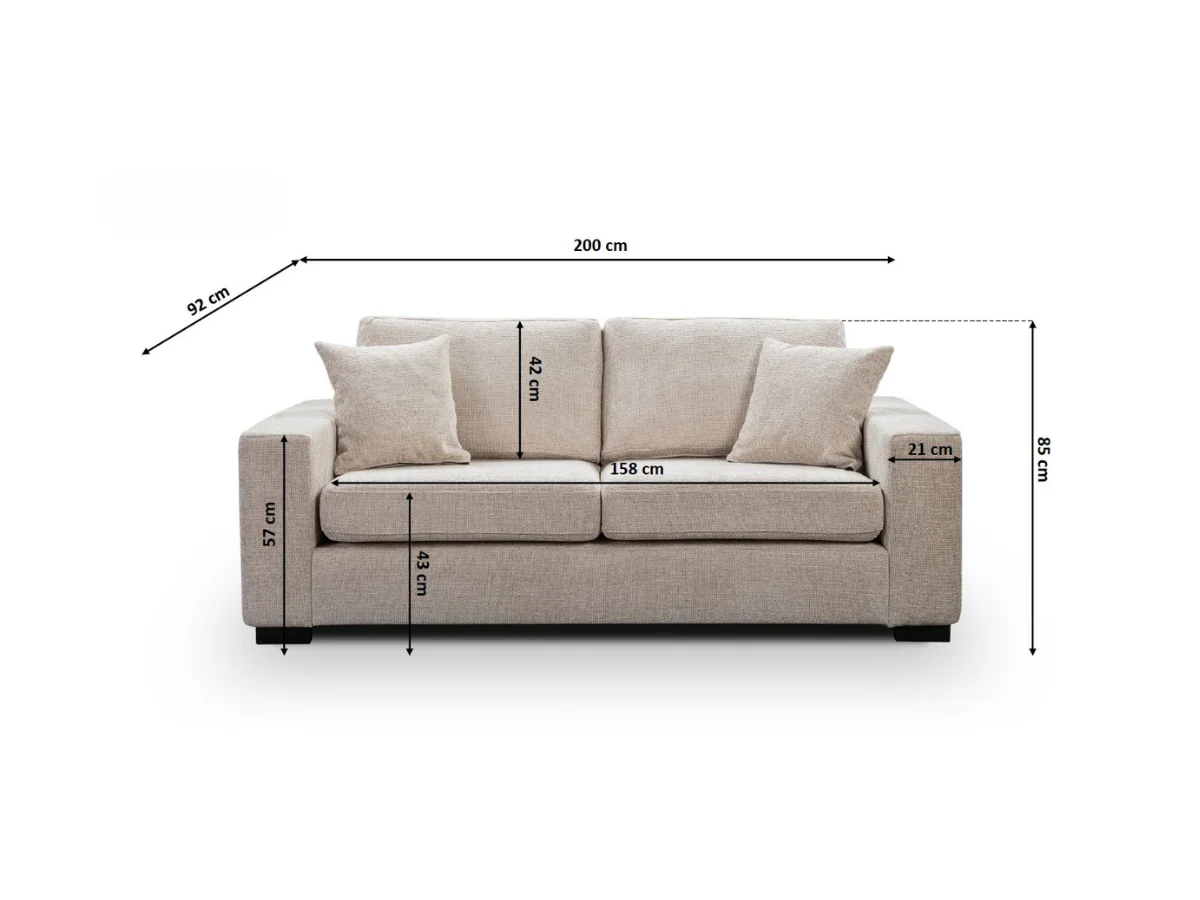 Chestnut Sofa 3 Seater Slate Enzo Fabric - Image 3