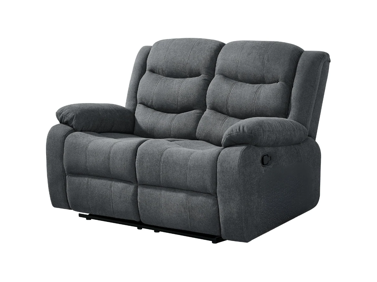Classic Recliner Sofa Set 3+2 Manual Grey Fabric - Image 9