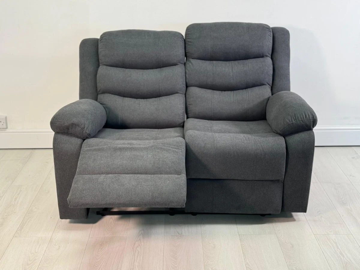 Sorrentino 2 Seater Recliner Sofa Fabric Grey - Image 5