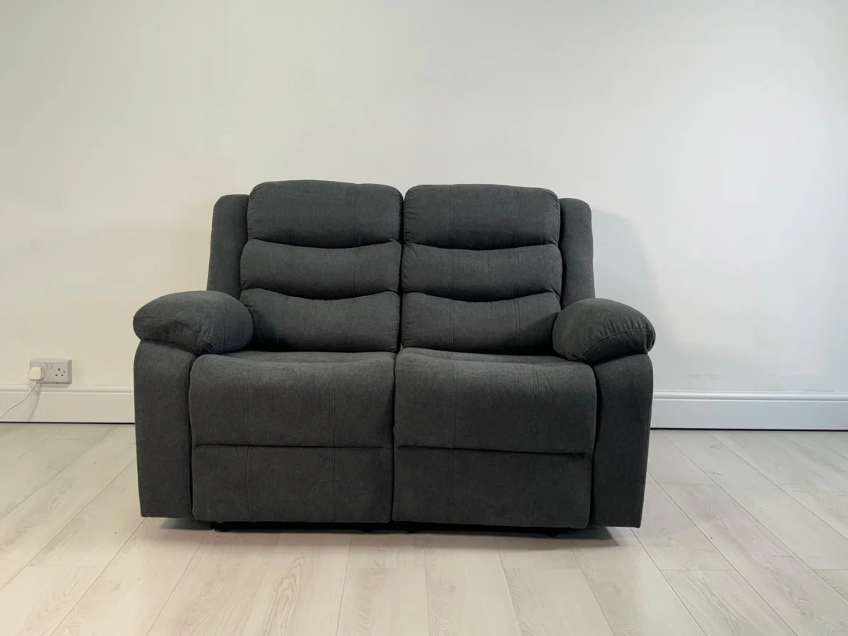 Sorrentino 2 Seater Recliner Sofa Fabric Grey - Image 6