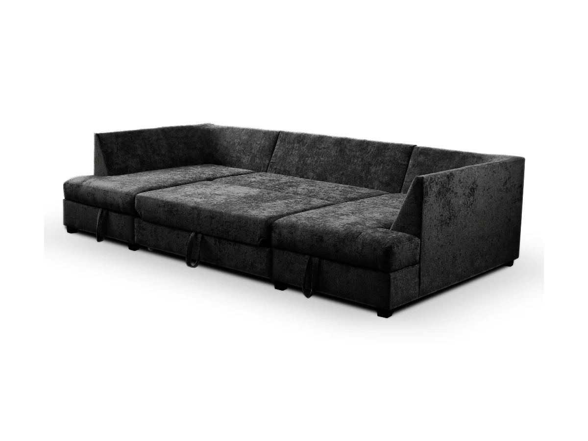 Meridian U Shape Sofa Bed with Storage Alaska Chenille - Image 14