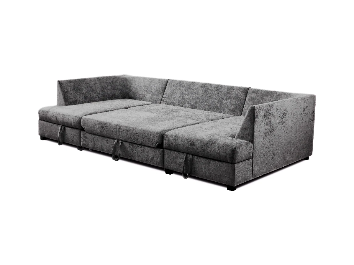 Meridian U Shape Sofa Bed with Storage Alaska Chenille - Image 12