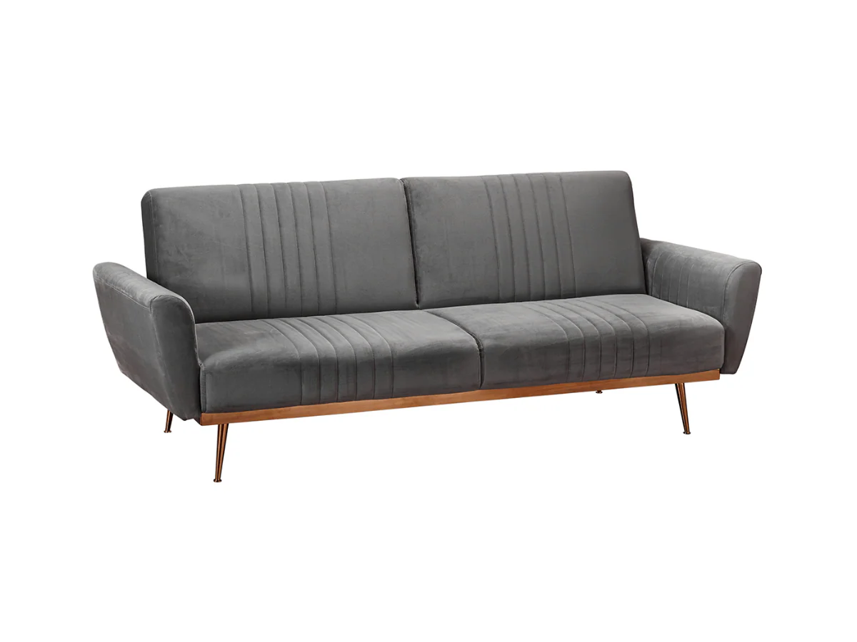 Nico Sofa Bed Grey and Green Plush Velvet - Image 8