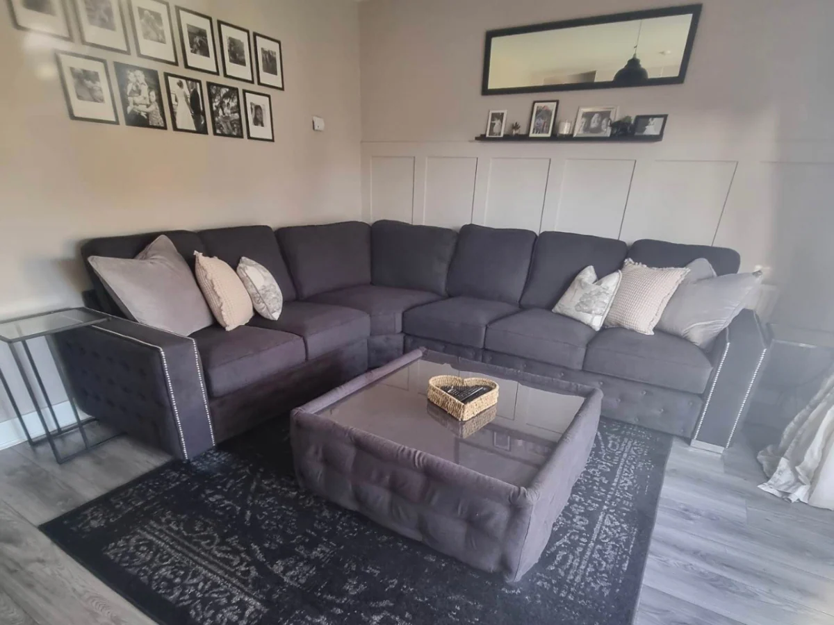 Olivia Corner Sofa 6 Seater Universal Corner Black - Image 8