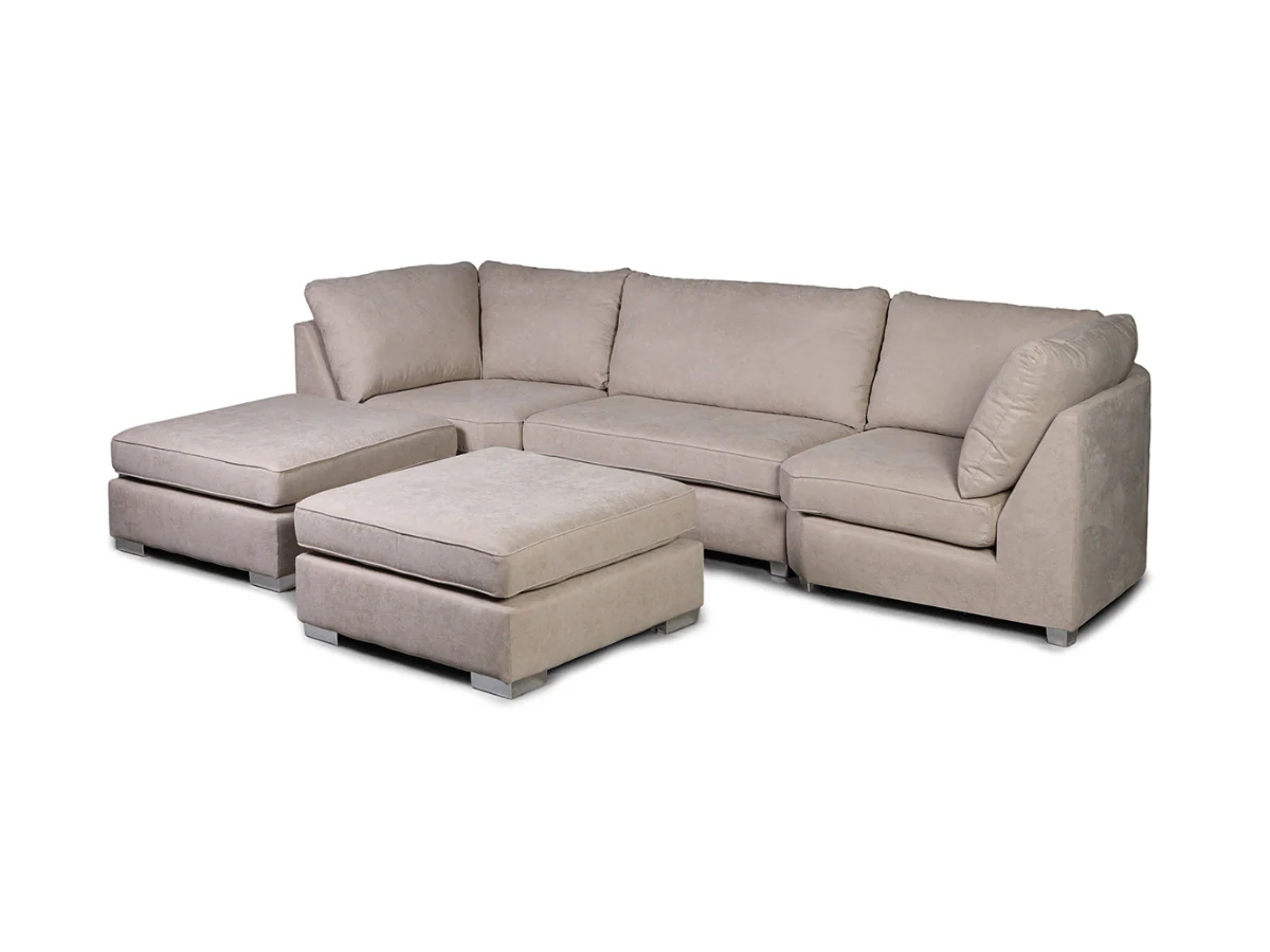 Primrose U Shape Sofa in Cream Kensington Fabric - Image 3