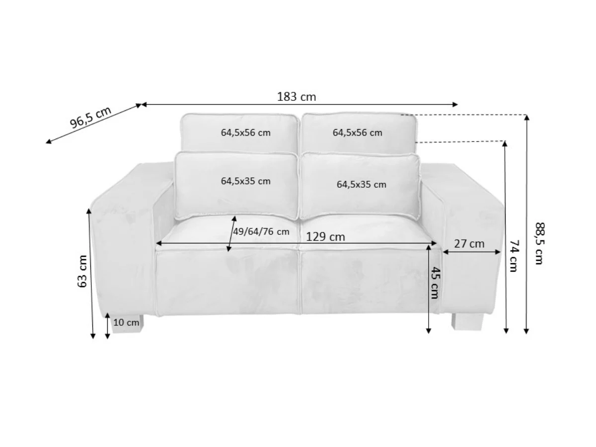 Sloane Luxury 2 Seater Sofa Plush Velvet Mink - Image 4