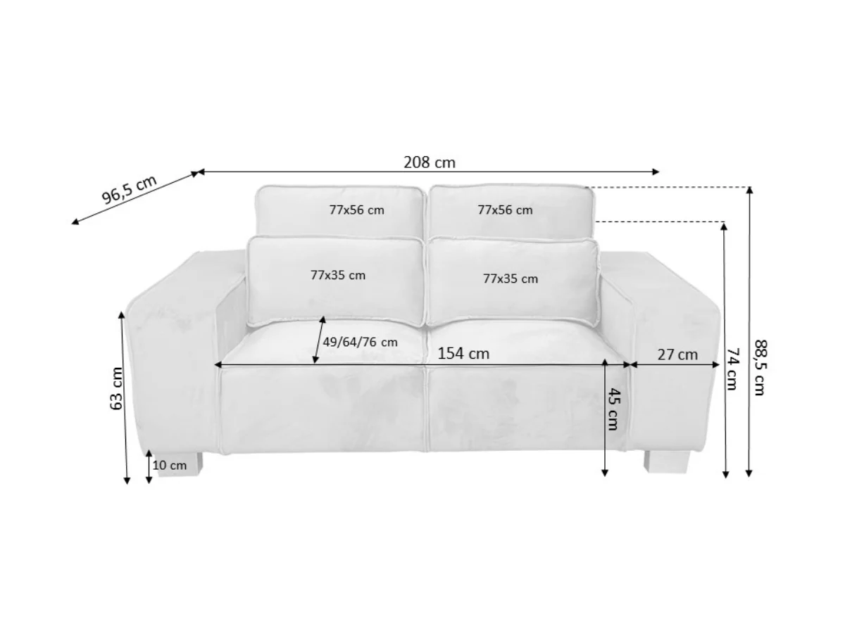Sloane Luxury 3 Seater Sofa Plush Velvet Mink - Image 3