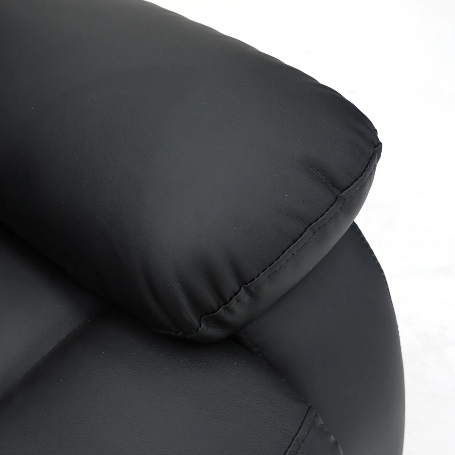 Roma Recliner 3 Seater Sofa Black Aire Leather - Image 4