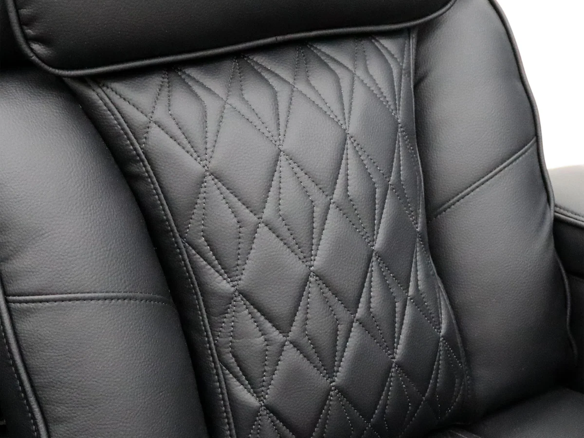 Tech 11 Smart 3+2+1 Electric Recliner Sofa Set Black Aire Leather - Image 11