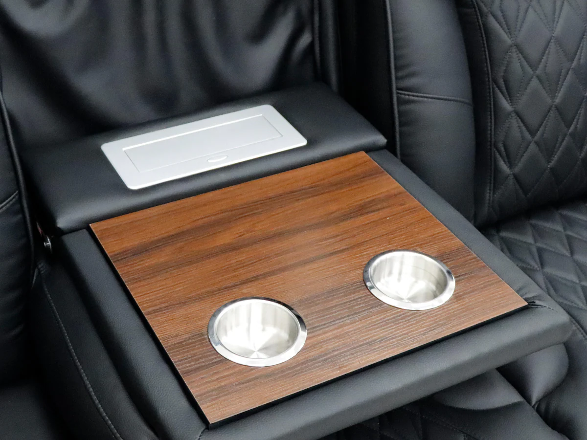 Tech 11 Smart 3+2+1 Electric Recliner Sofa Set Black Aire Leather - Image 14