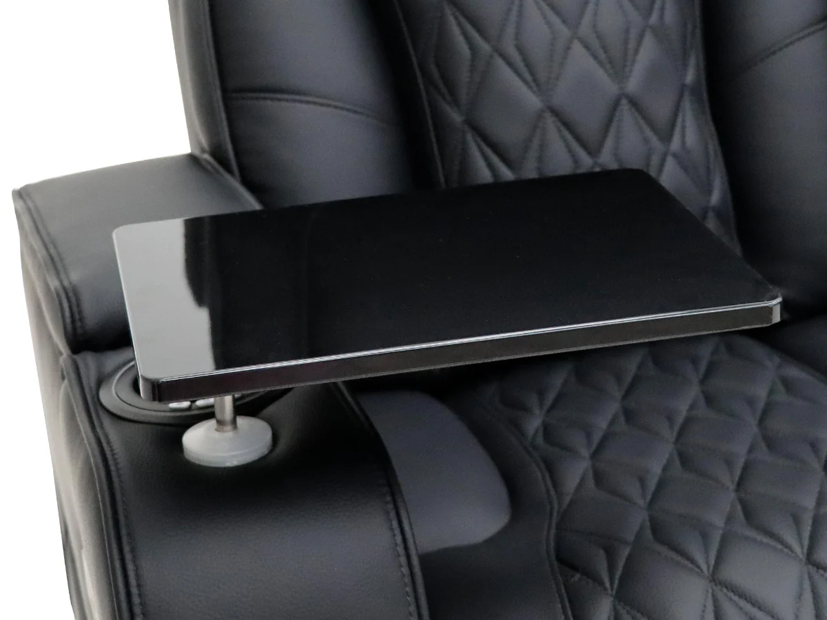 Tech 11 Smart 3+2+1 Electric Recliner Sofa Set Black Aire Leather - Image 15