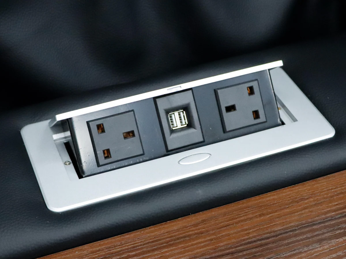 Tech 11 Smart 3+2+1 Electric Recliner Sofa Set Black Aire Leather - Image 16