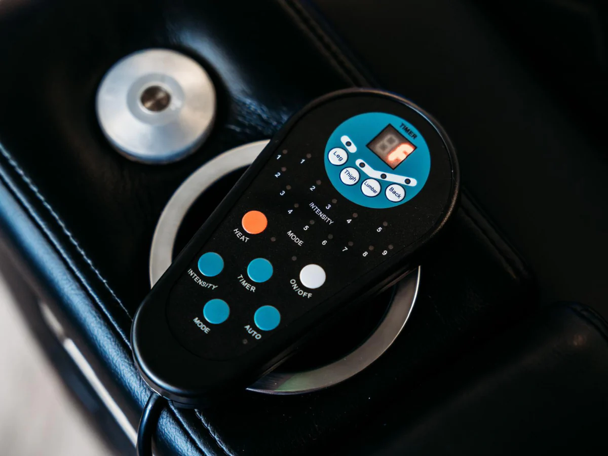 Tech 8 Smart 3 Seater Electric Recliner Sofa Black Aire Leather - Image 8