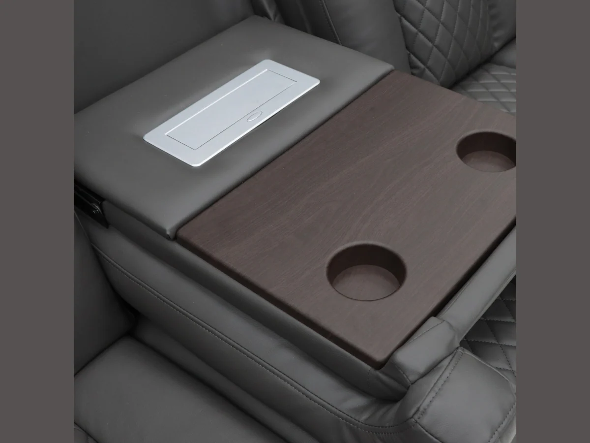 Tech 8 Smart 3 Seater Electric Recliner Sofa Grey Aire Leather - Image 5