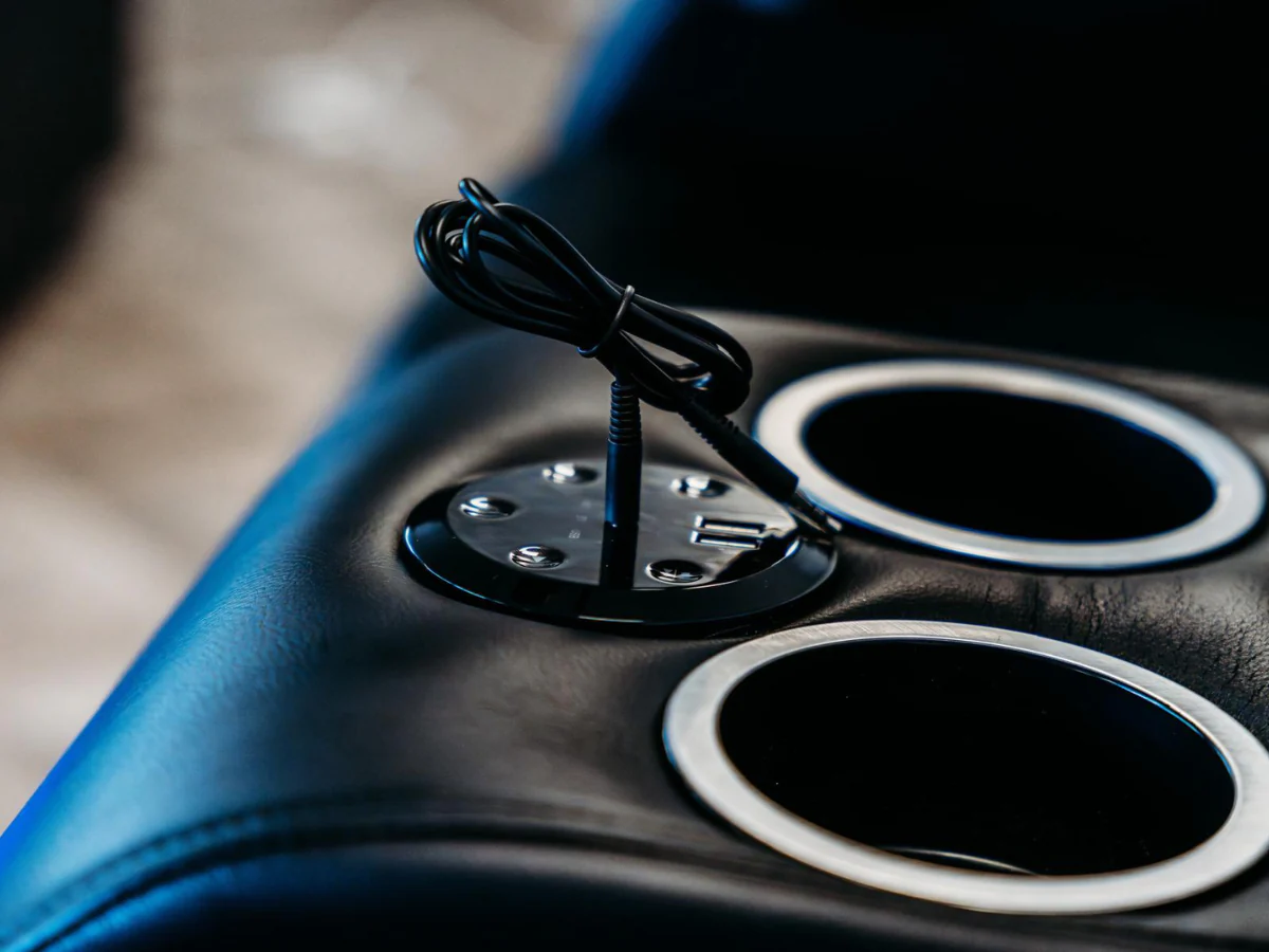 Tech 8 Smart Black 2 Seater Electric Recliner Sofa Aire Leather - Image 4