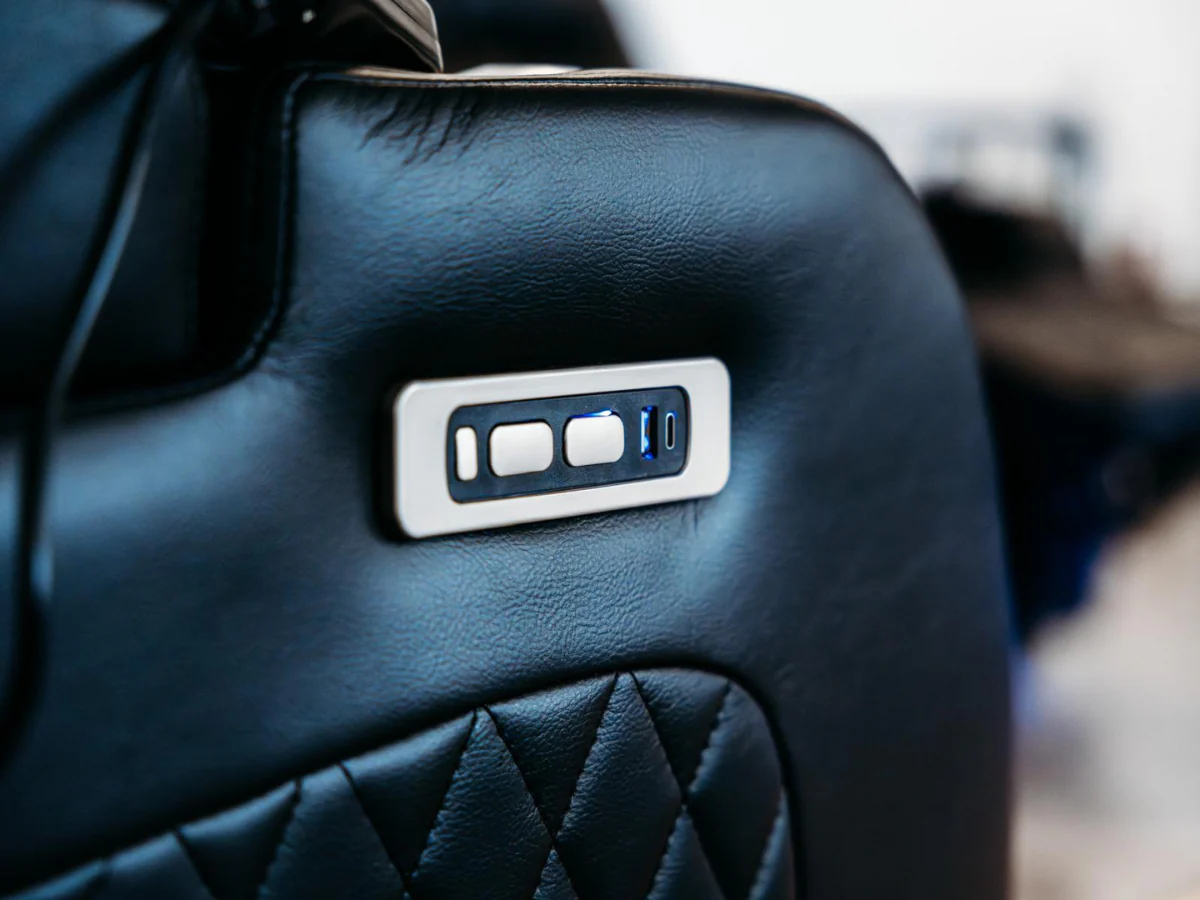 Tech 8 Smart Black 2 Seater Electric Recliner Sofa Aire Leather - Image 6