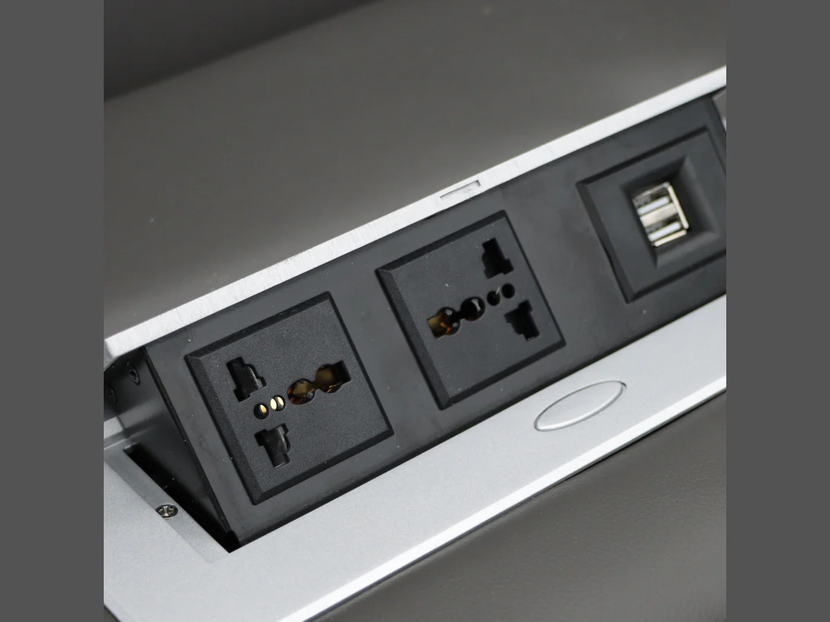 Tech 8 Smart 3+2+1 Electric Recliner Sofa Set Grey Aire Leather - Image 14