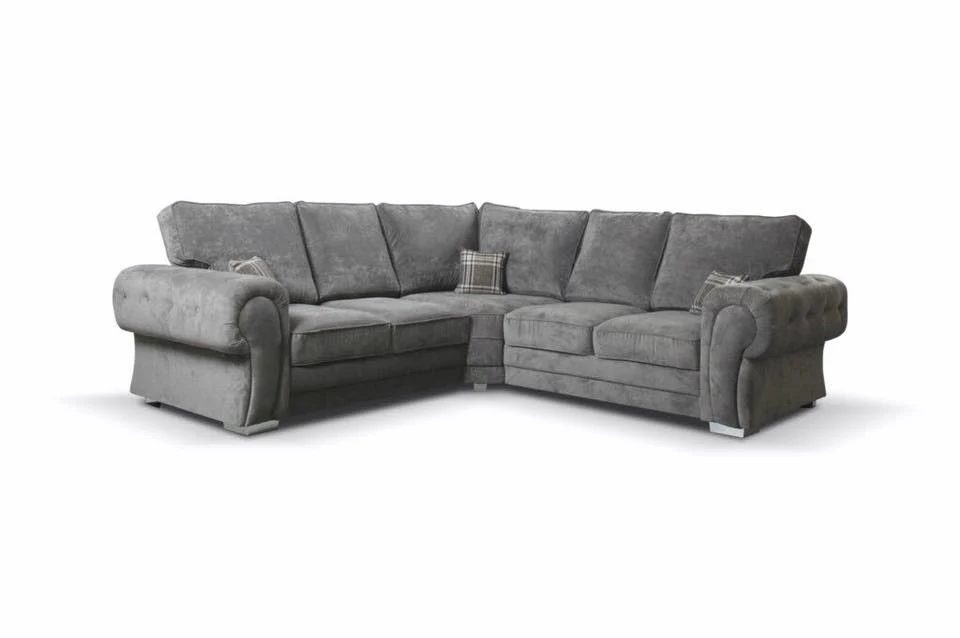Vegas Modular Corner Sofa Full Back Grey - Image 4
