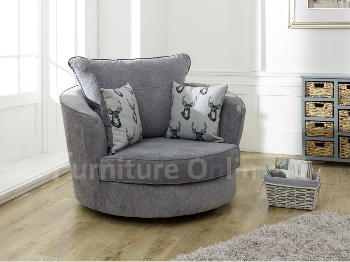 Vegas Swivel Chair Grey - Image 4