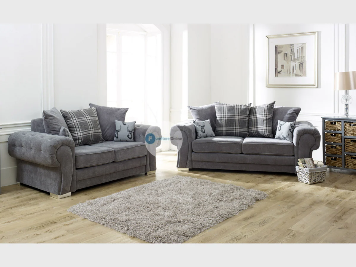 Verona 3+2 Sofa Set Grey - Image 3