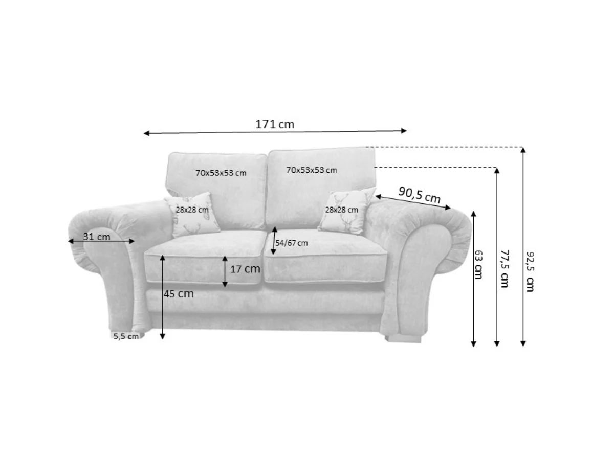 Verona 3+2 Sofa Set Grey - Image 4