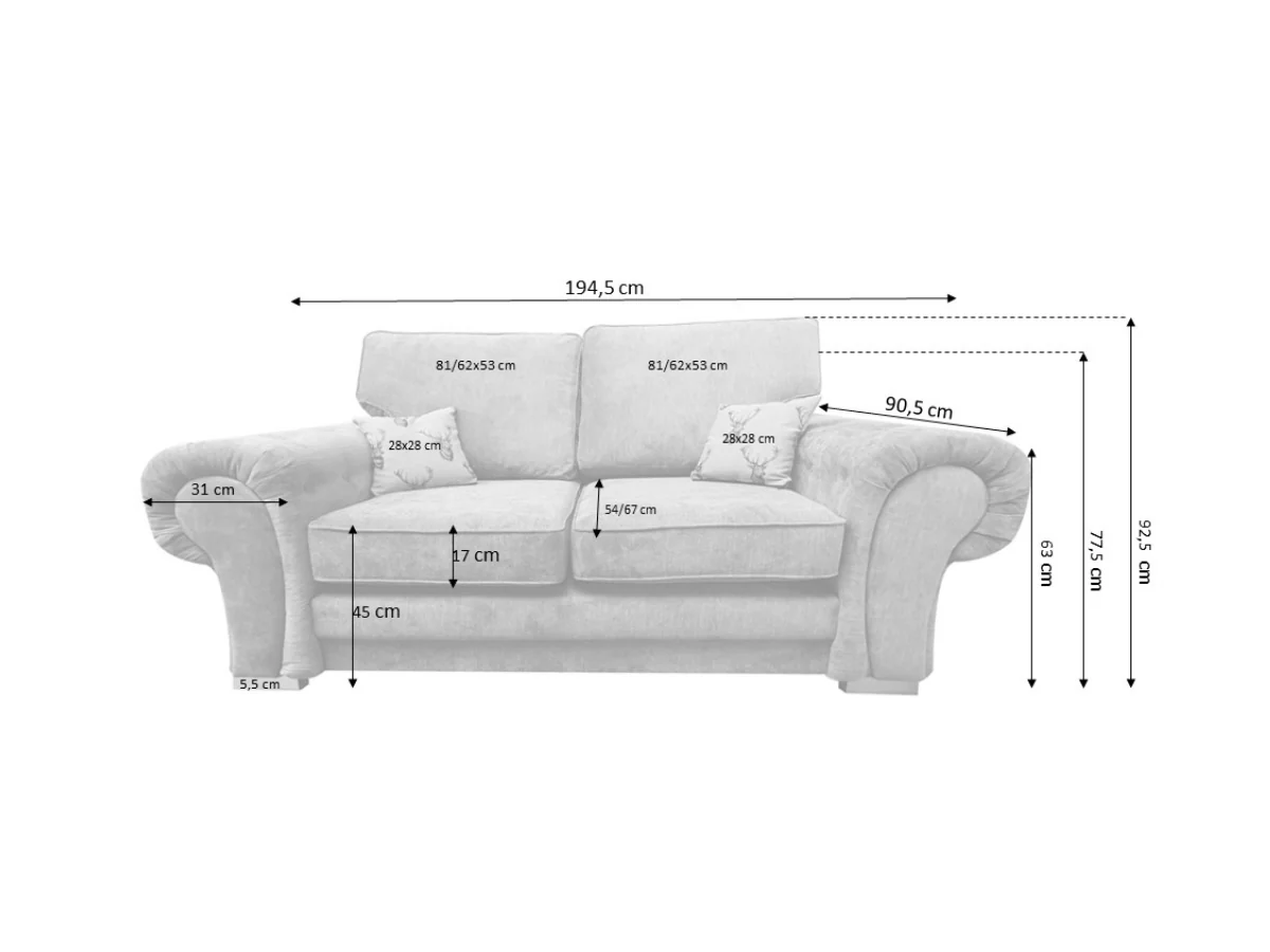 Verona 3+2 Sofa Set Grey - Image 5