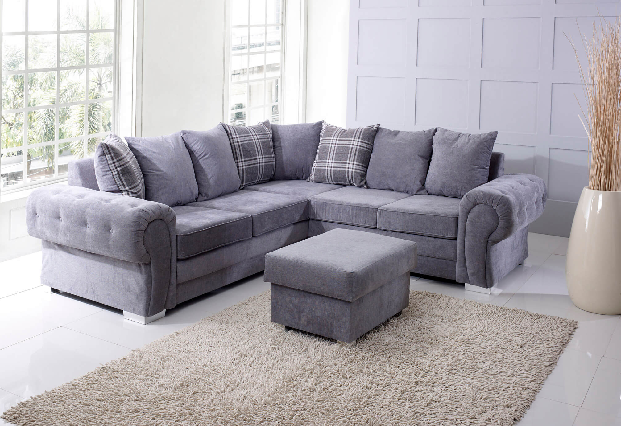 Verona Footstool Storage Grey - Image 4