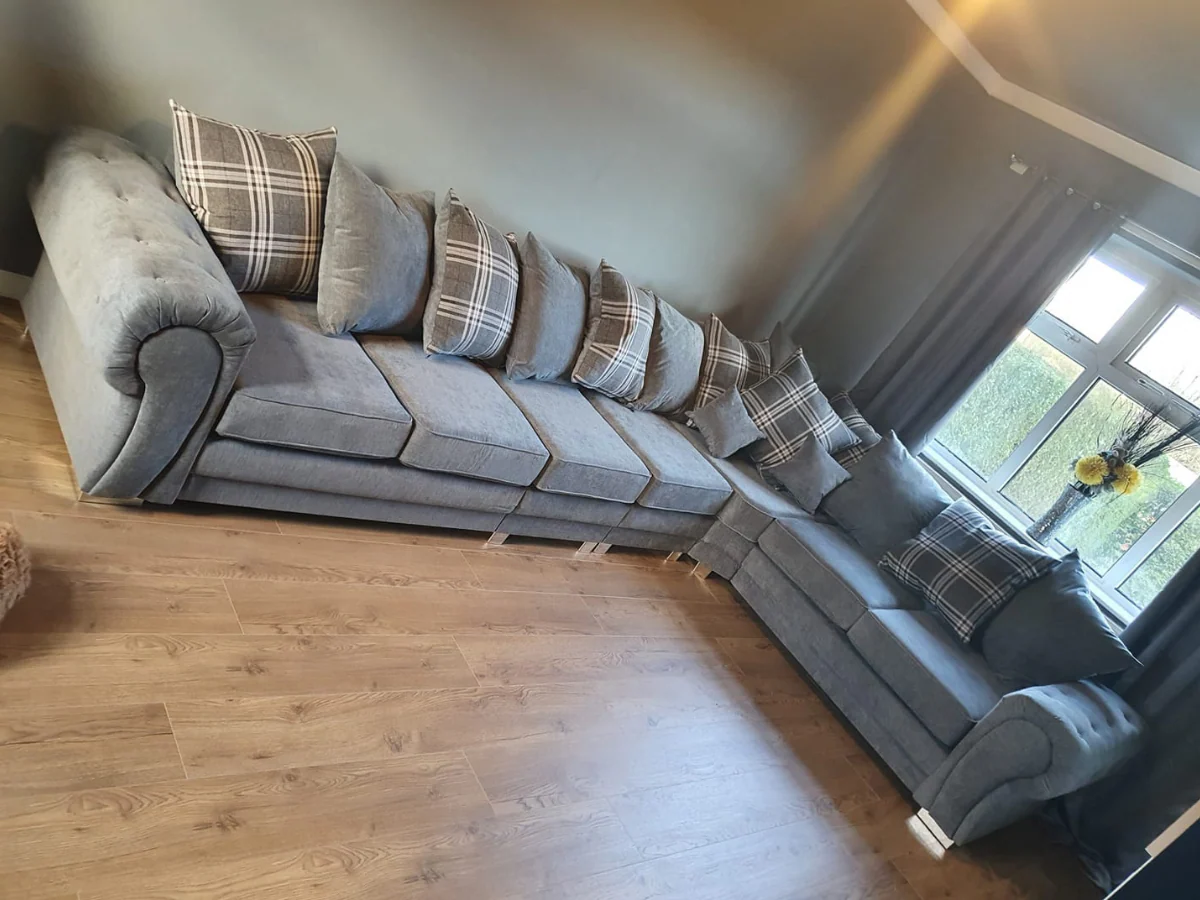 Verona Modular Corner Sofa Scatter Back Grey - Image 4