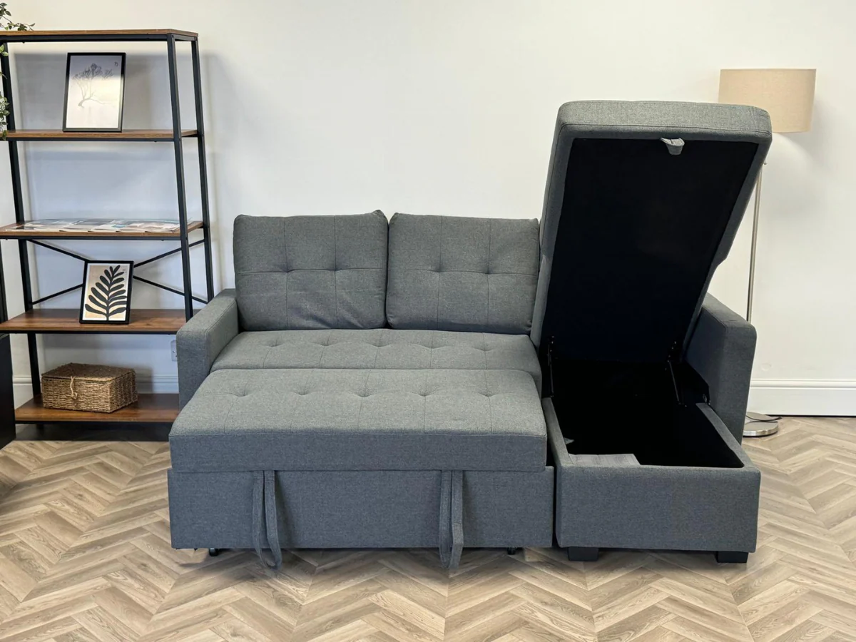 Veronica Pull Out Sofa Bed with Storage Universal Left and Right Hand - Image 9