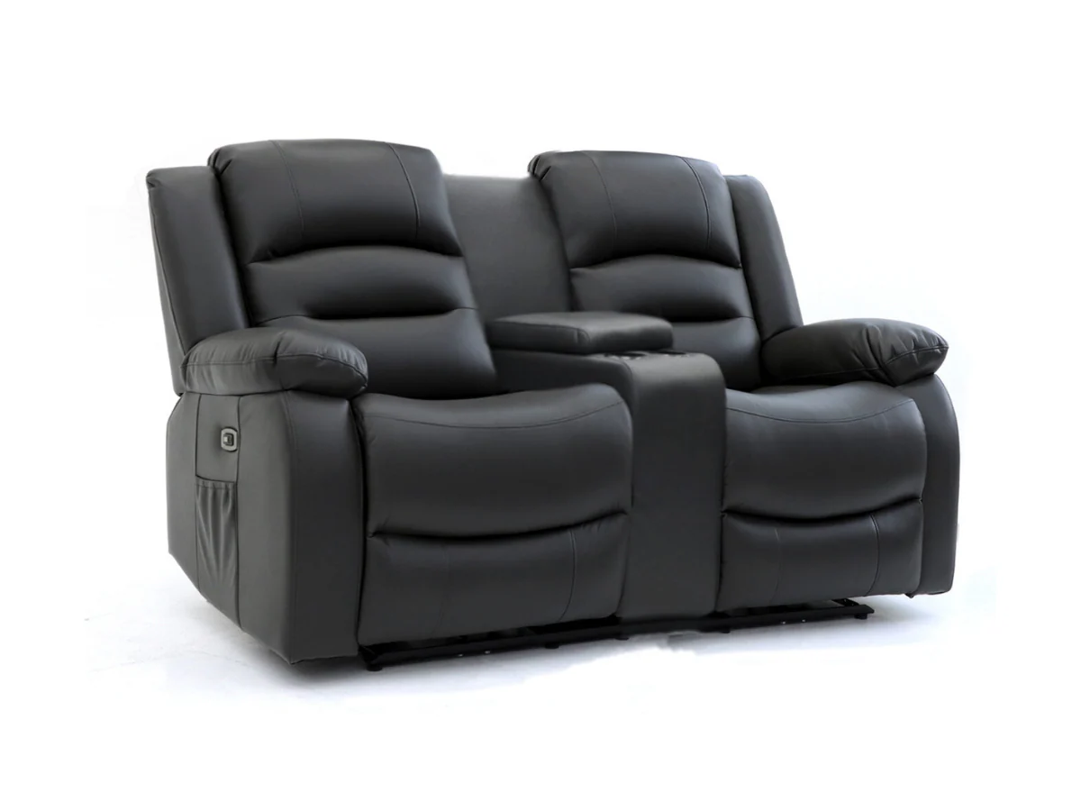 Vinson 3+2+1 Electric Recliner Sofa Set Black Aire Leather - Image 3