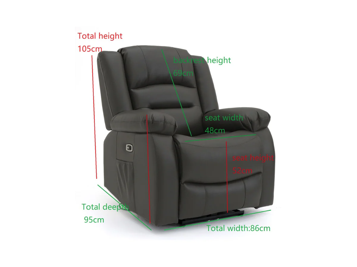 Vinson 3+2+1 Electric Recliner Sofa Set Black Aire Leather - Image 9